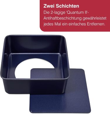 Форма для випічки Zyliss E980194 Springform, з антипригарним покриттям, з вуглецевої сталі, темно-синього кольору, з плоскою основою, для маленьких тортів, з гарантією 5 років