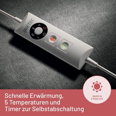 Грелка для шиї та плечей Imetec Intellisense: 5 температур, електрозахист, швидко гріє, пральна машина, 47x52 см