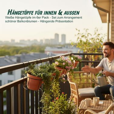 Набір з 6 підвісних горщиків для квітів Relaxdays