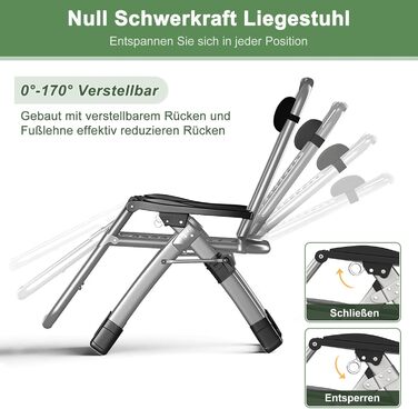 Складаний лежак з підголівником, 200 кг, для дому, балкону, пляжу, басейну (Сірий плюш)