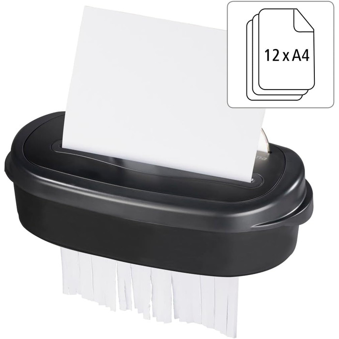 Шредер для документів Hama професійний, електричний, 12 аркушів, безпека 4 (DSGVO), 21 л