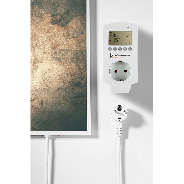 Інфрачервовий обігрівач 1000 Вт з термостатом та захистом від перегріву. З малюнком 