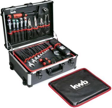 Набір інструментів kwb 175 предметів в алюмінієвому кейсі з коліщатками, замок з ключами, для майстра, дому та ремонту