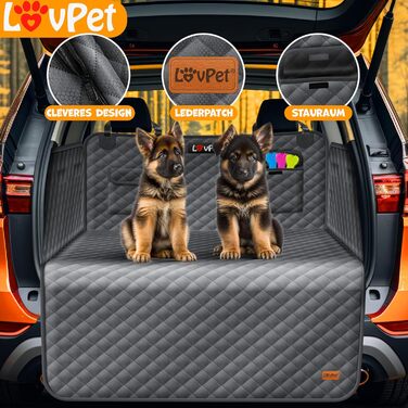 Ковдра для захисту багажника Lovpet для собак на заднє сидіння автомобіля, водонепроникна та стійка до подряпин (антрацит)