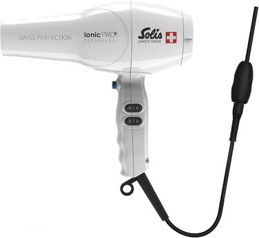 Фен Solis Swiss Perfection 360º ionicPRO 440: іонний, поворотний кабель, стилізуюча насадка, білий