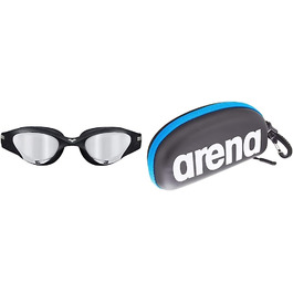 Окуляри для плавання унісекс унісекс the One Mirror плавальні окуляри сріблясто-чорний-чорний універсальний комплект з футляром для окулярів для плавання