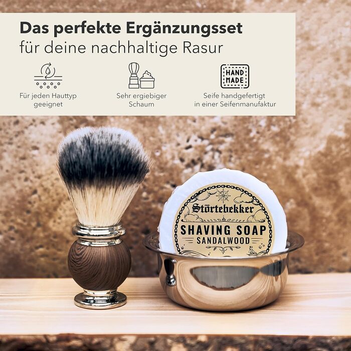 Набір щіток для гоління Strtebekker з мискою та милом - ідея для подарунка - ідеальне доповнення до бритви та бритвеного верстата
