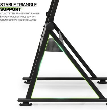 Набір мольбертів Magshion: регульований стіл для художника з нахиленою дерев'яною столешницею, ящиками та стільцем. Підходить для дому, офісу та школи (білий/чорний)