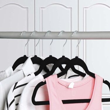 Вішалки для одягу Yaheetech 100 шт. - вішалки для костюмів, чорні, з поворотним гачком 360°