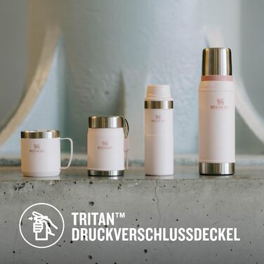 Термокружка Stanley Classic Legendary Camp Mug 0.35L - Рожевий Кварц - Зберігає тепло 1.5 год, холод 3 год - Нержавіюча сталь, BPA Free