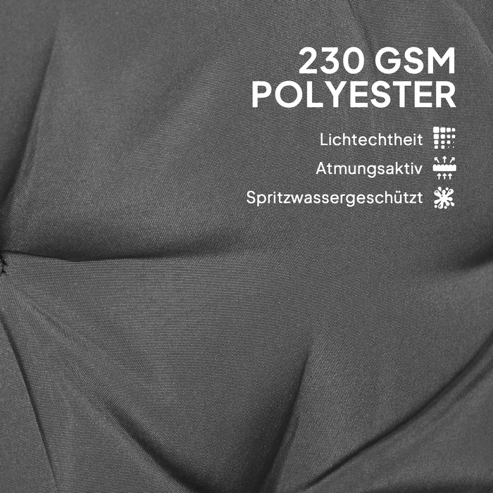 Набір подушок для вуличних меблів (лавка або гамак-крісло), двокольоровий, поліестер, піна, 180 x 110 x 8 см, темно-сірий