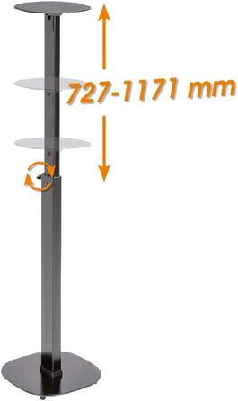 Підставки для колонок - 2 шт. Чорні, висота 727-1171 мм, вантажопідйомність 10 кг кожна