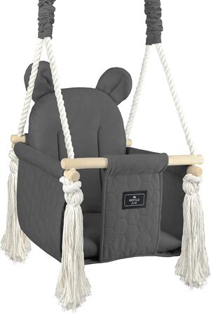 Дитяча гойдалка для дому та вулиці Bär Light Velvet | Дерев'яна гойдалка для дітей | Гойдалка для дверного отвору