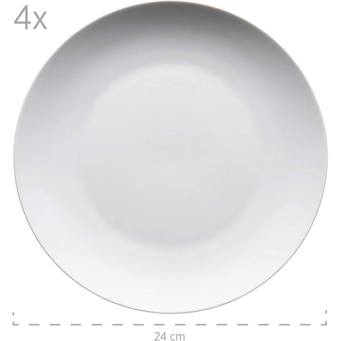 Набір кавових чашок MÄSER Barca (16 шт.) з білого порцеляну, для 6 осіб