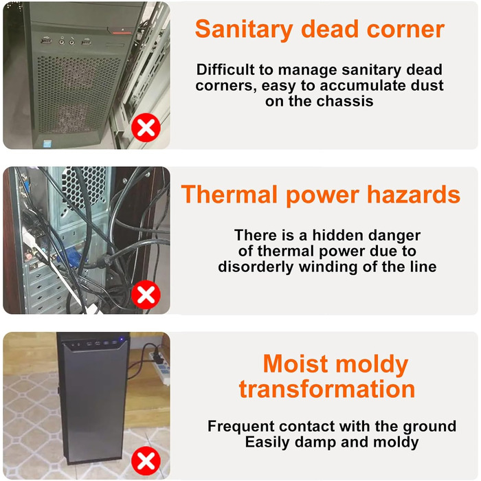 Підставка для комп'ютера SPORWAY: регульована платформа для системного блоку з 4 колесами, чорна