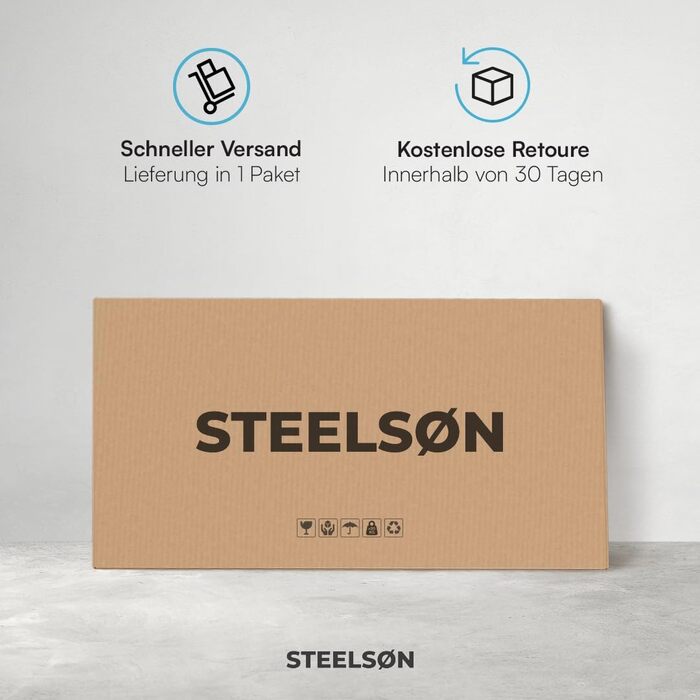 Скриня для саду STEELSØN Dorado 600л, металева оцинкована, водонепроникна, антрацит, з замком та відкидною кришкою - для саду, балкону, тераси 120x62x63 см