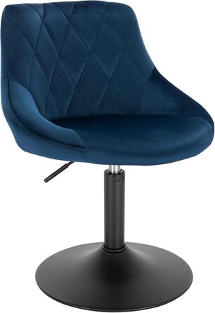 Крісло для туалетного столика WOLTU, блакитне, з велюру, регульоване по висоті, поворотне на 360°, для спальні, їдальні, кухні
