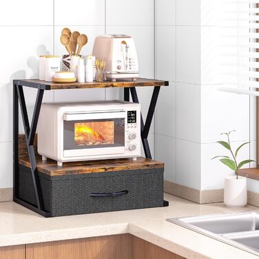 Стійка для принтера з ящиком, коричнева - органайзер для офісу, дому, школи