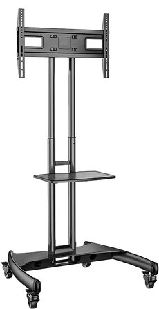 Підставка для телевізора Ergosolid AVA1500B на колесах, чорна, до 45.5 кг, регульована для LCD/LED/Plasma