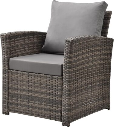 Набір садово-розсудних меблів SVITA Roma з ротангу (софа, крісло, стіл) - коричневий