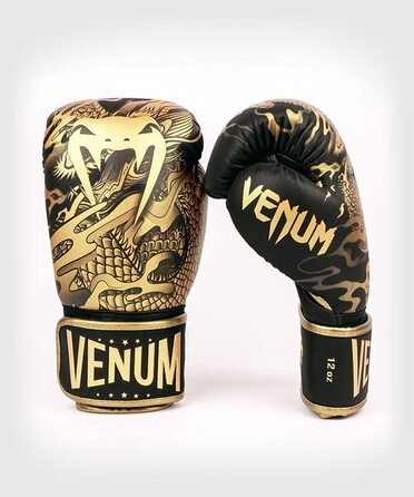 Боксерські рукавички Venum Dragon's Flight (14 унцій, чорний / пісочний)