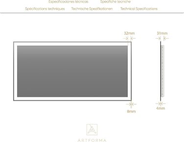 Дзеркало для ванної кімнати з підсвічуванням FORAM - LED дзеркало 120x70 см - на замовлення - сучасний дизайн без рами (Ambient Line)