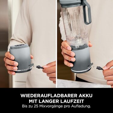 Портативний блендер Ninja Blast Max BC251EULD (сріблястий) – 570 мл, акумуляторний, для смузі та протеїнових коктейлів