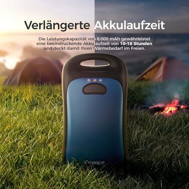 Електричні грілки для рук OCOOPA, 2 шт., водонепроникні (IP45), ергономічні, 18 годин тепла, портативні, для активного відпочинку, гольфу, кемпінгу, морської синьої