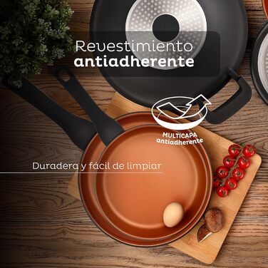 Сковорода San Ignacio Bronze з антипригарним покриттям 28 x 28 x 4,5 см, алюміній, для всіх плит