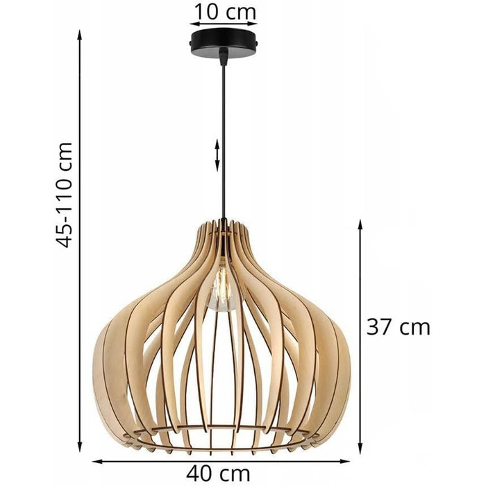 Підвісний світильник для дому з дерева Підвісний світильник - Стельовий світильник промисловий для вітальні, спальні та їдальні - Підвісний світильник з металу та дерева 1 - Полум'я поздовжнє -Дизайнер 1 -Дизайнер полум'я