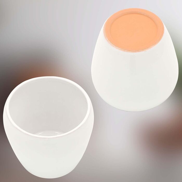 Набір горщиків для квітів KOTARBAU® (2 шт.) - 15 см, глазурована кераміка, білий