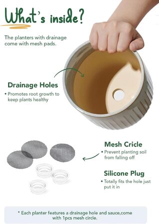 Набір горщиків для квітів LE TAUCI, 3 шт., кераміка, 21+17+14 см