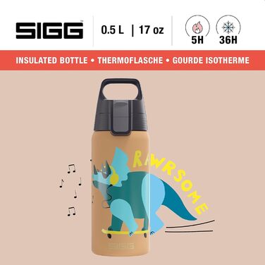 Ізольована пляшка для води для дітей - Shield Therm ONE - Підходить для газованих напоїв - Герметичний і легкий - Не містить бісфенолу А - 0,5 л (сирий)