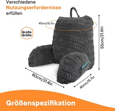 Подушка для читання в ліжко та на диван з підголовником, подушка-крісло для дорослих, м'яке крісло для відпочинку, перегляду телевізора та читання