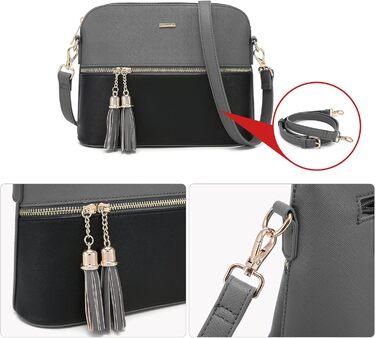 LOVEVOOK Сумка-шоппер для жінок, велика шкіряна сумка на плече, 3 шт. (сірий-чорний)