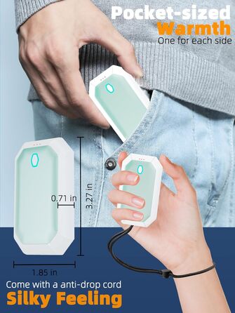 Електричний грілка для рук ITSHINY, набір 2 шт., 3 режими нагріву, USB-зарядка, для чоловіків, кемпінгу та полювання (синій)