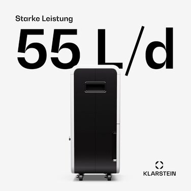 Електричний осушувач повітря Klarstein DryFy Connect 60L з Wi-Fi, 60л/24г, таймер, для приміщень 45-65м²