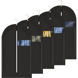 Сумка для одягу Hossejoy 5 сумки для одягу, високоякісний чохол для одягу з вікном і тримачем для костюма і сукні, дихаюча Дорожня сумка для костюма (5 шт.) (140x60 см)