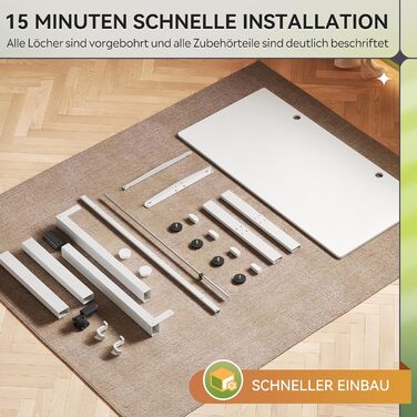 Регульований стіл Devaise 100x60 см з однією стільницею та тихим мотором, стіл для стоячи/сидячи з функцією пам'яті на 3 положення, ергономічний комп'ютерний стіл для офісу, білий (140x70 см, білий)