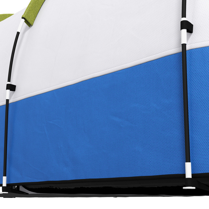 Outsunny Camping Tent, Тунельний намет для 3 осіб, з легким гачком, тент, 2 кімнати, вітрозахисний сімейний намет із сумкою для перенесення, 2000 мм водовідштовхувальний висувний намет для кемпінгу, саду, зелені