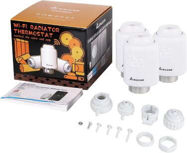 SALCAR Smartes WiFi термостати для радіаторів TRV603 – програмований термостат опалення, сумісний з Alexa та Google Assistant, Tuya Smart, без шлюзу (3 шт)