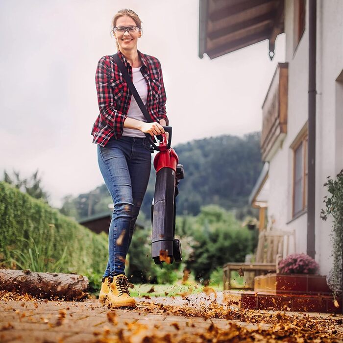 Einhell GE-CL 36 Li E-Solo Акумуляторний пилосос-повітродувка Power X-Change (2x18V, 210 км/год, безщітковий мотор, 45л мішок, ремінь, без акумулятора та зарядного пристрою)