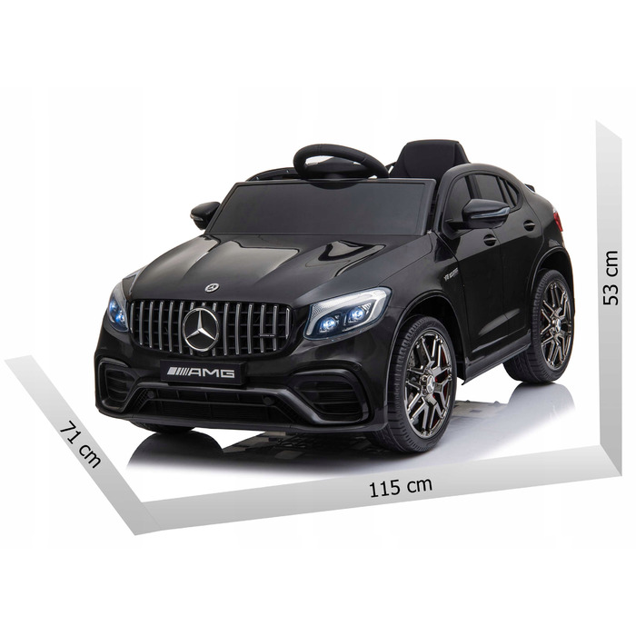 Дитячий електромобіль Mercedes GLC 63S 4x4 з пультом керування, м'якими колесами EVA, шкіряним сидінням та USB