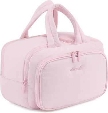 LOVEVOOK Косметичка для жінок велика, рожева, для подорожей, з відділенням для мокрого, водонепроникна, з ручкою