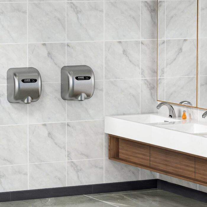 Електричний сушар для рук AIKE AK2800B ECO з сенсором, HEPA-фільтром та з нержавіючої сталі, 10-15 сек сушіння, екологічний