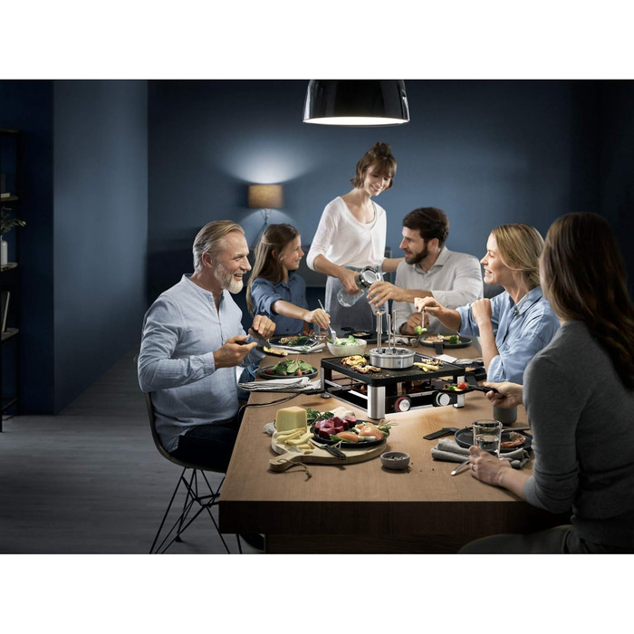 Станція WMF Lumero 3в1 Gourmet: Ракле-Фондю, електрична, для 8 осіб, регулювання температури, LED-підсвітка, 1800 Вт, нержавіюча сталь матова