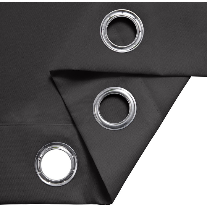 Штора wometo 140x245 см, непрозора, OekoTex, 8 металевих люверсів (темно-сіра)