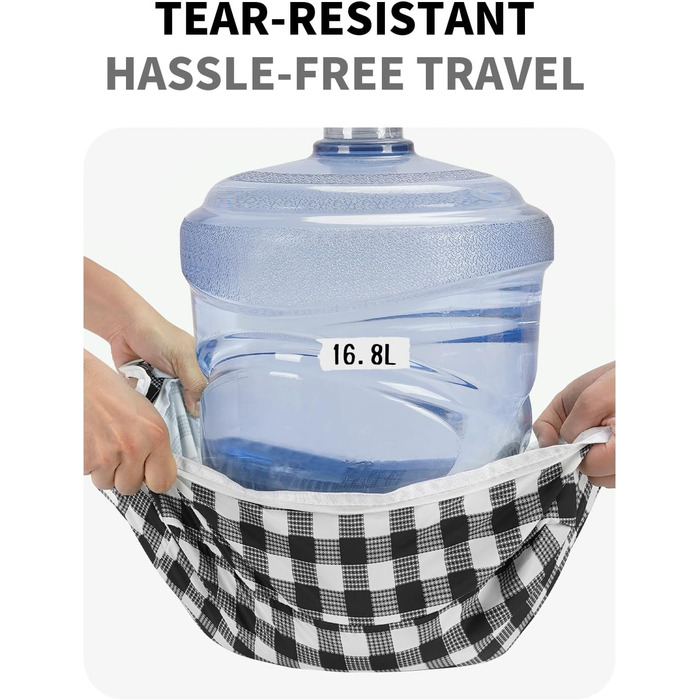 Набір органайзерів для валізи ECOHUB, 6 шт, дорожні компресійні сумки-кубики з ID-тегами, повітропроникні органайзери для одягу та рюкзака, чорно-білий колір