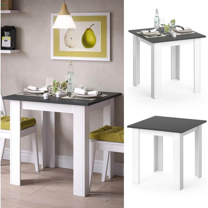 Стіл обідній Vicco Karlos, 80x80 см, колір антрацит