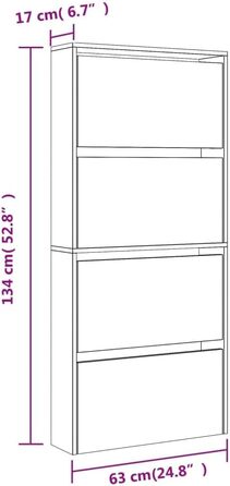 Шафа для взуття, Самоскид для взуття з дзеркалом 4 відділення, Полиця для взуття Полиця для взуття для передпокою Вітальня, Комод для взуття, Сіра сонома
